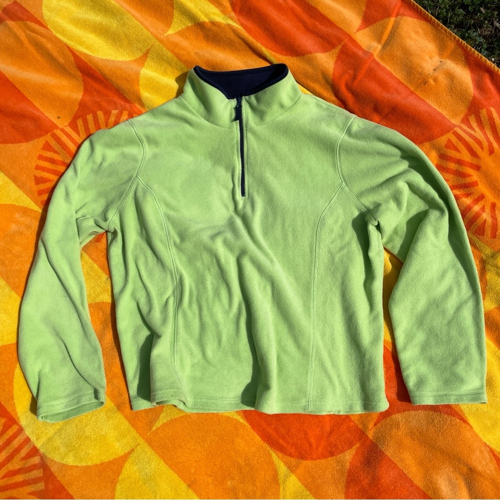SJB Active by St. John's Bay Quarter Zip Sweater Women’s XL Light Green